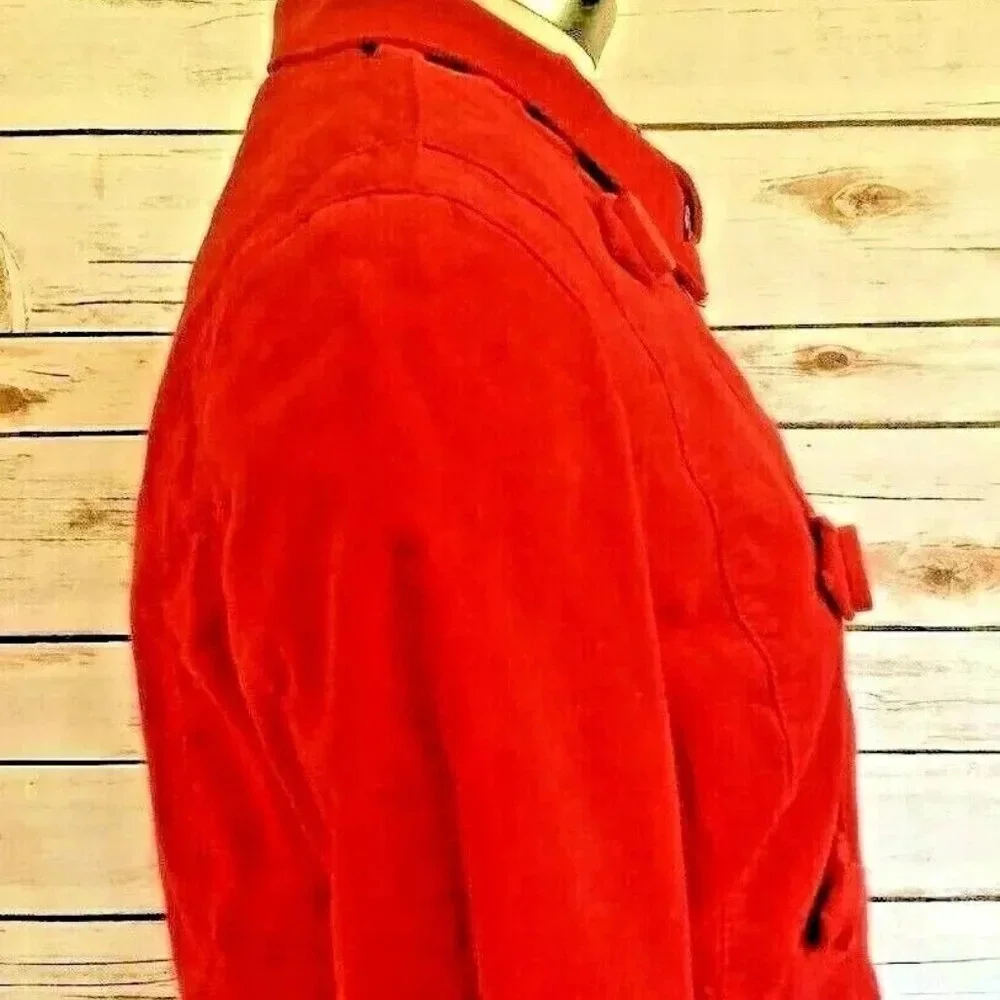 MOSSIMO Women Front Button 100% Cotton Collar Corduroy Red Coat Jacket Sz Medium - Picture 4 of 12